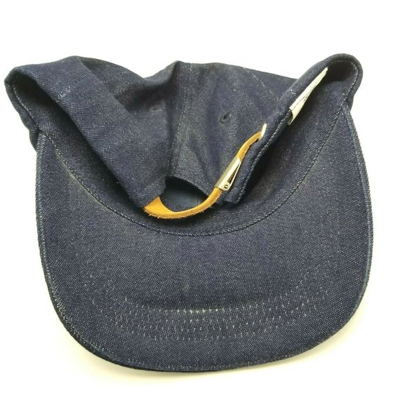 Xhilaration Plain Dark Denim Casual Sports Hat Cap Strapback Blue - Picture 3 of 6
